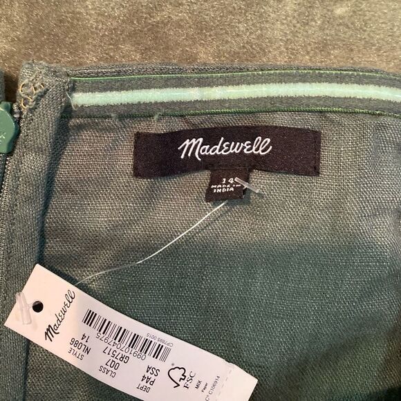 #306 MADEWELL Strapless Linen Maxi Dress NEW WITH TAGS - Picture 8 of 13